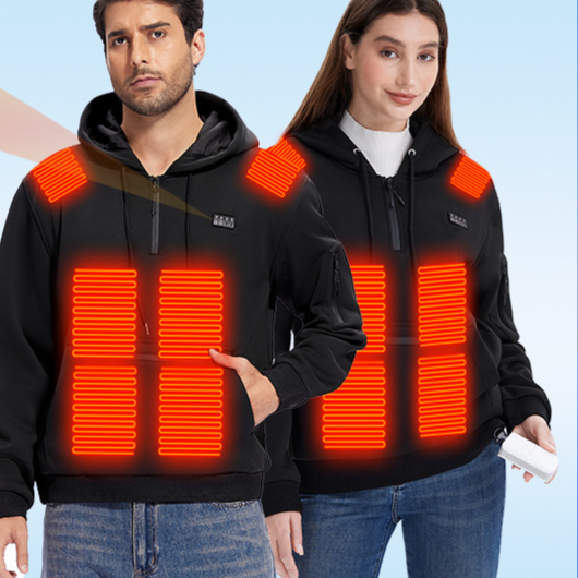 Smart heating pullover hoodie for both men and women