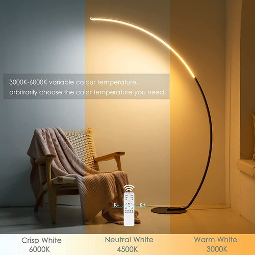 RGBW Curved LED Floor Lamp with Remote Control