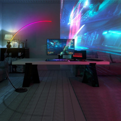 RGBW Curved LED Floor Lamp with Remote Control