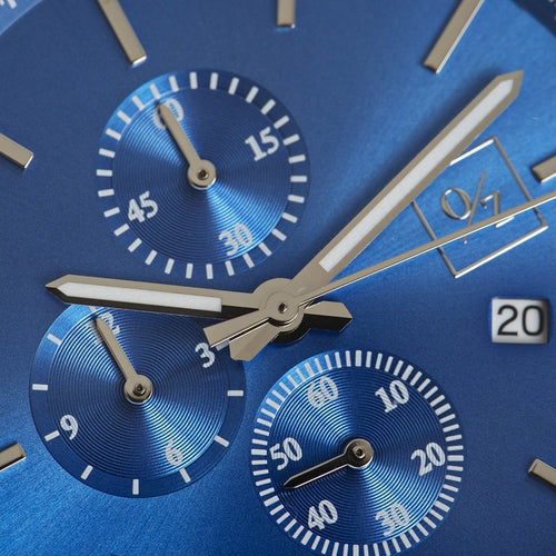 Men's Quartz Chronograph Watch with Leather Strap