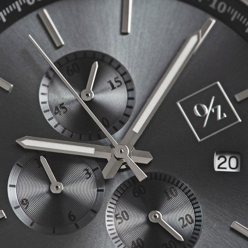 Men's Quartz Chronograph Watch with Leather Strap