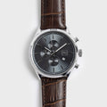 Men's Quartz Chronograph Watch with Leather Strap