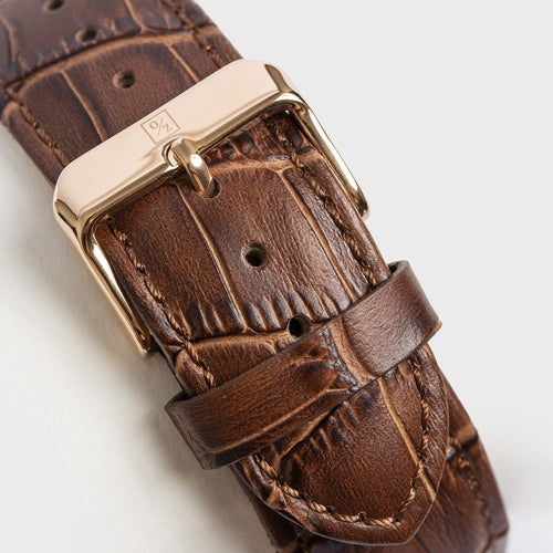 Men's Quartz Chronograph Watch with Leather Strap