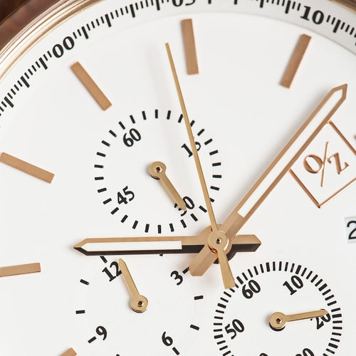 Men's Quartz Chronograph Watch with Leather Strap