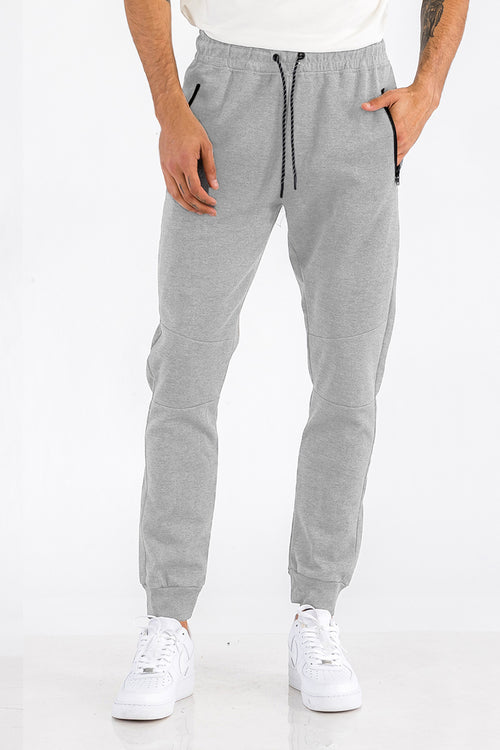 J111 Heathered Cotton-Blend Joggers
