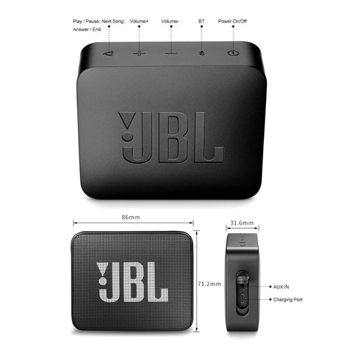 JBL GO 2 Portable Bluetooth Speaker with Microphone
