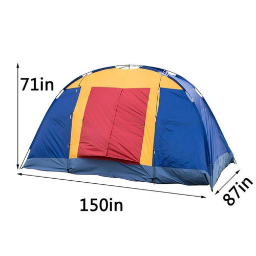 6–8 Person Family Camping Tent with Mesh Windows