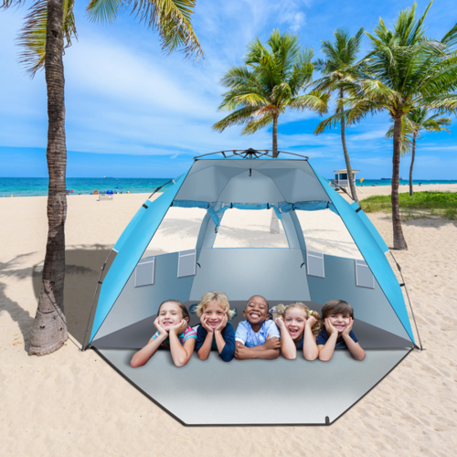 Blue Quick-Opening Beach and Camping Tent