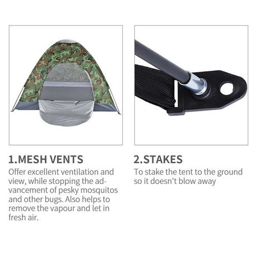 Camouflage Camping Dome Tent for 3–4 People