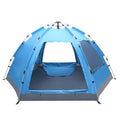 Blue Instant Pop-Up Family Camping Tent with Two Doors