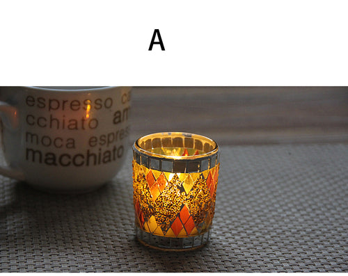 Handmade Mosaic Glass Tealight Candle Holder