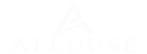 A very light gray to white stylized logo with a large geometric emblem above the word 'ALLUUSE' on a solid black background.