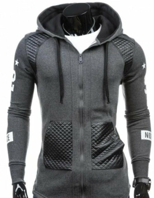 Men's Slim-Fit Zip-Up Biker Hoodie
