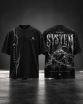 ALLUUSE Authority in Motion Black Washed Oversized T-Shirt